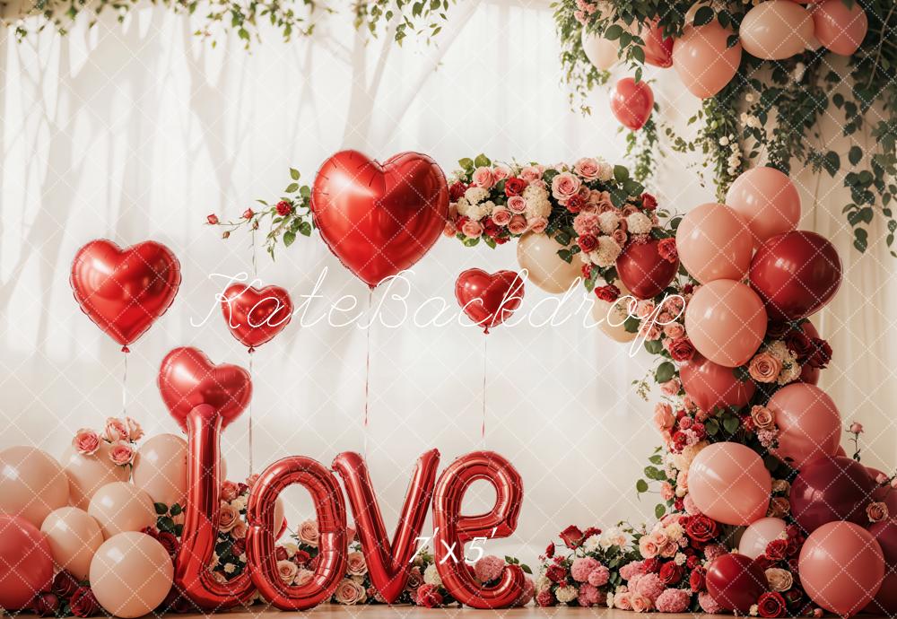 Kate Valentine's Day Love Balloon Flower Arch Backdrop Designed by Emetselch