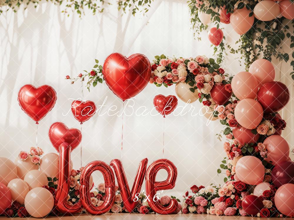 Kate Valentine's Day Love Balloon Flower Arch Backdrop Designed by Emetselch