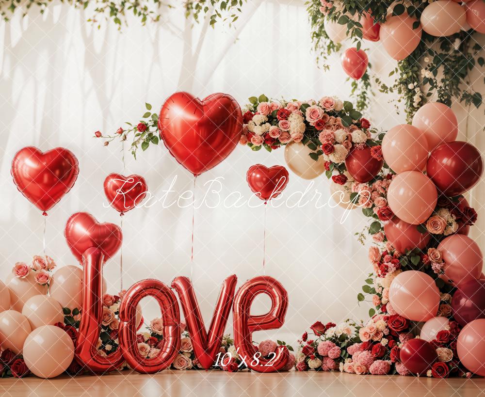 Kate Valentine's Day Love Balloon Flower Arch Backdrop Designed by Emetselch