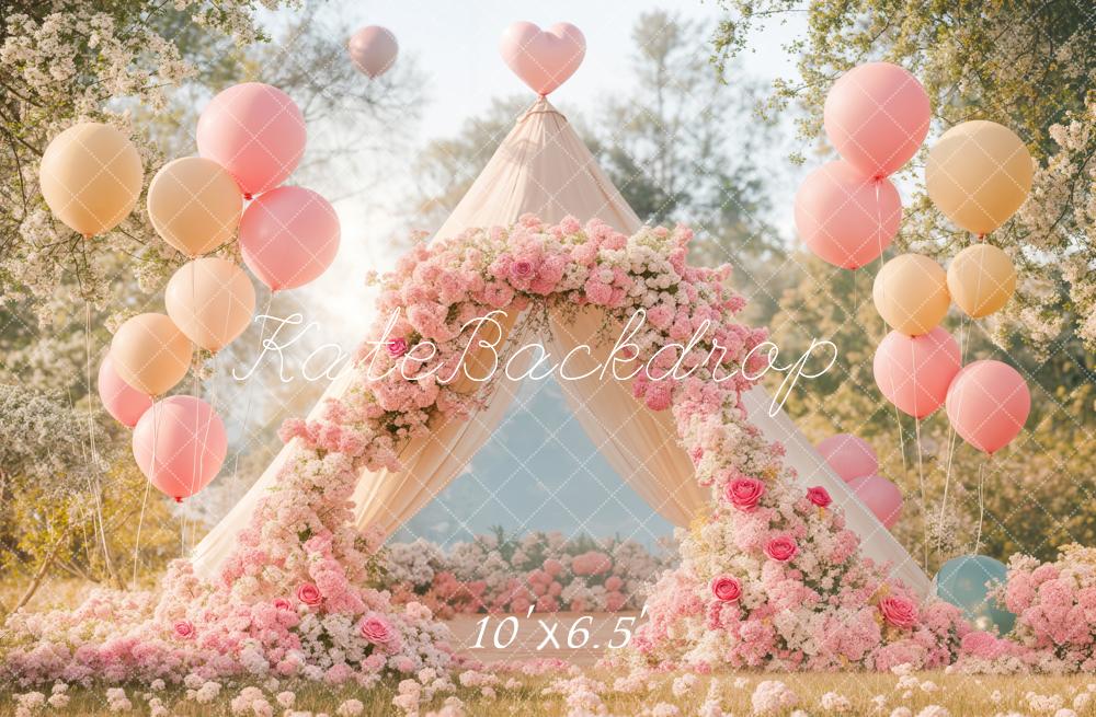 Kate Spring Flower Balloon Tent Backdrop Designed by Emetselch