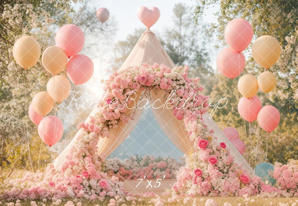 Kate Spring Flower Balloon Tent Backdrop Designed by Emetselch