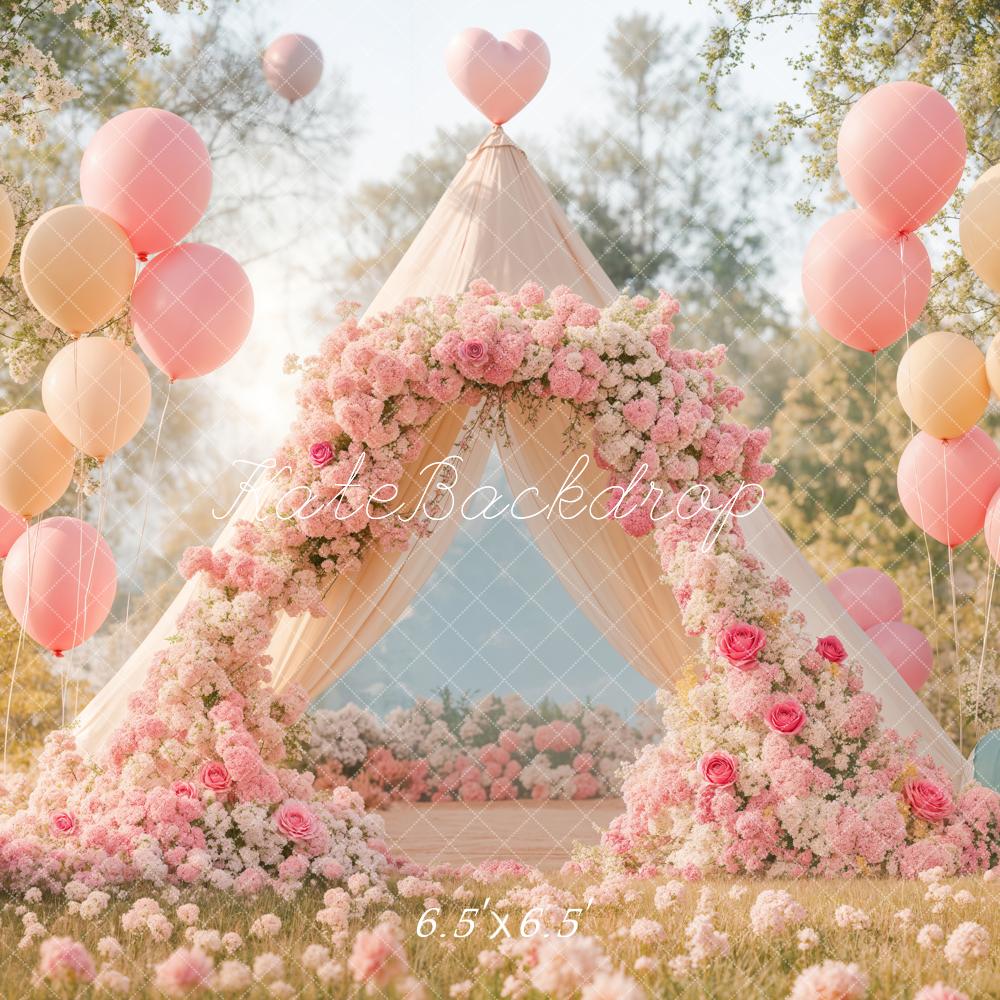 Kate Spring Flower Balloon Tent Backdrop Designed by Emetselch