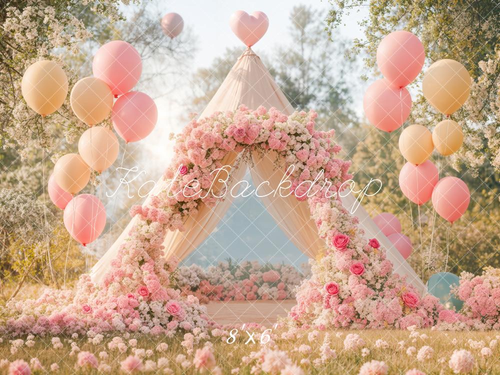 Kate Spring Flower Balloon Tent Backdrop Designed by Emetselch