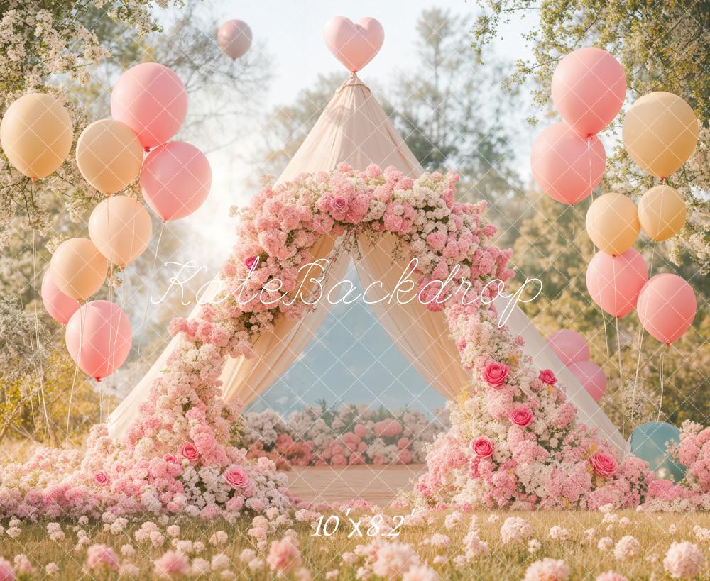 Kate Spring Flower Balloon Tent Backdrop Designed by Emetselch