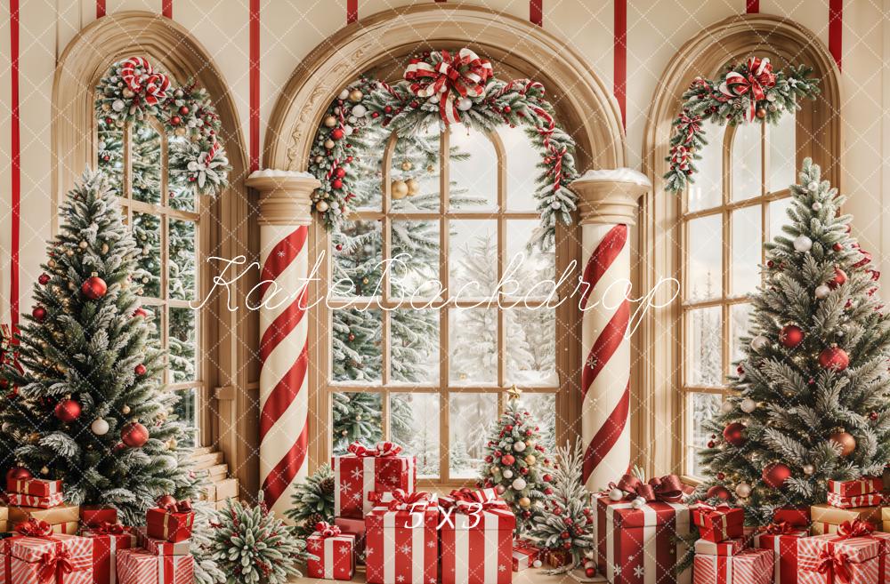 Kate Christmas Tree Arched Window Backdrop Designed by Emetselch