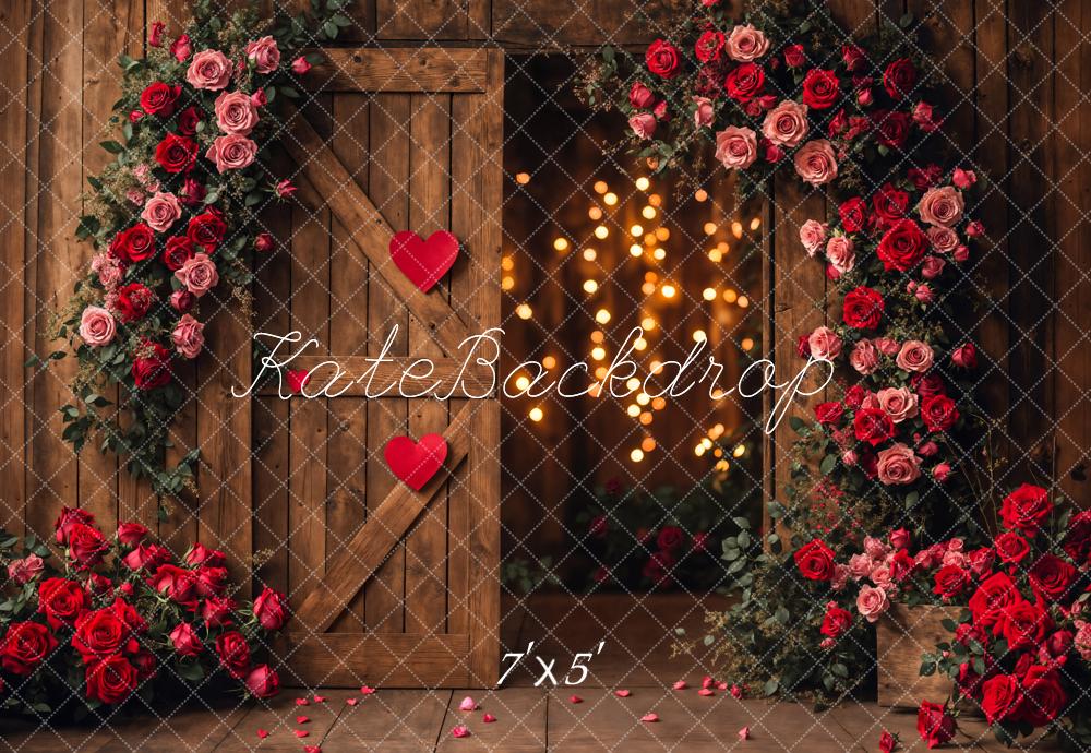 Kate Valentine's Day Flower Barn Door Backdrop Designed by Emetselch