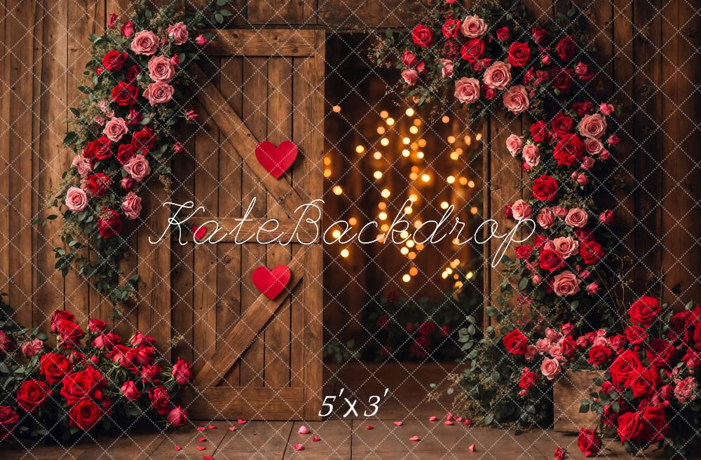 Kate Valentine's Day Flower Barn Door Backdrop Designed by Emetselch