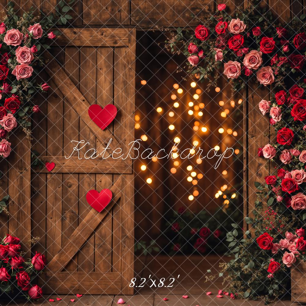 Kate Valentine's Day Flower Barn Door Backdrop Designed by Emetselch