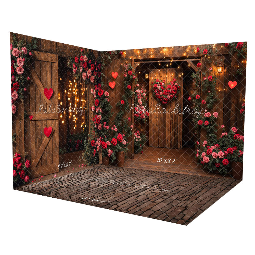 Kate Valentine's Day Wooden Door Rose Heart Room Set