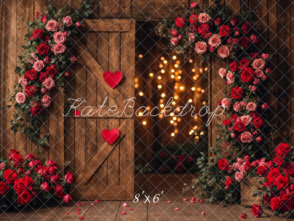 Kate Valentine's Day Flower Barn Door Backdrop Designed by Emetselch