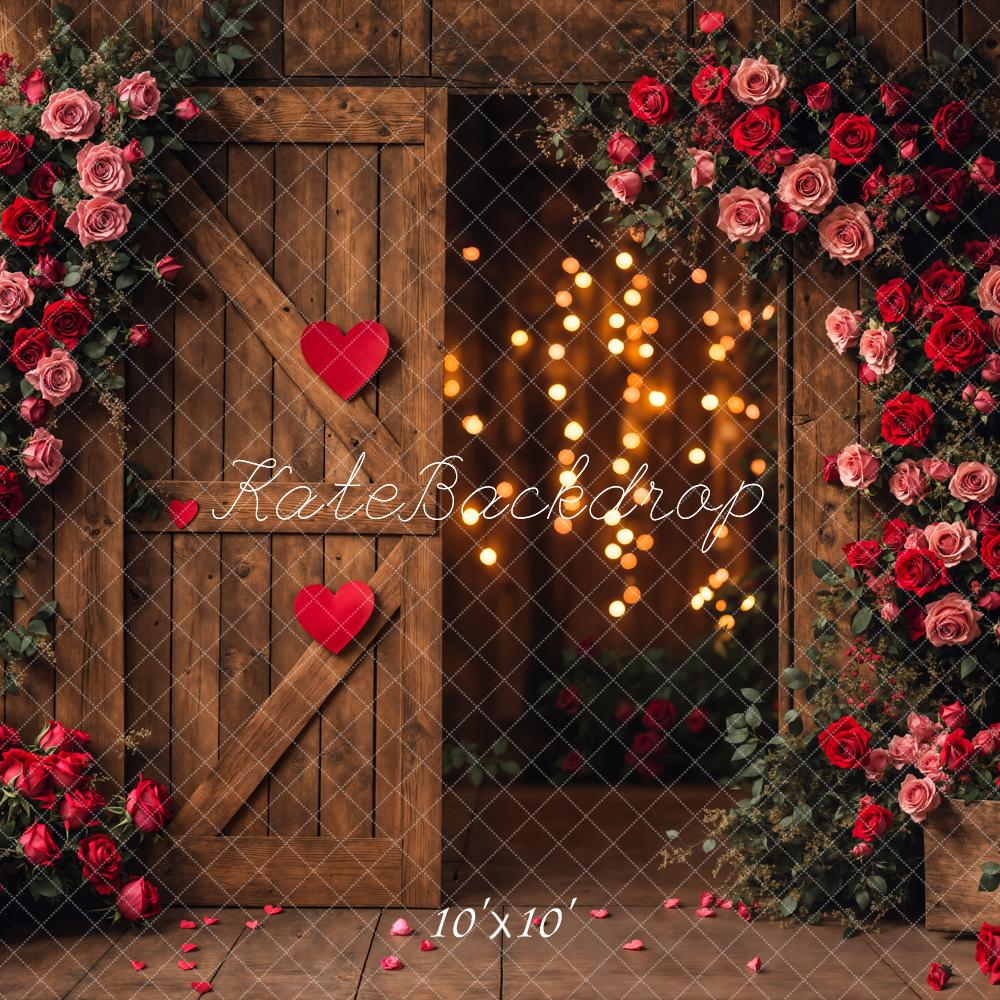 Kate Valentine's Day Flower Barn Door Backdrop Designed by Emetselch