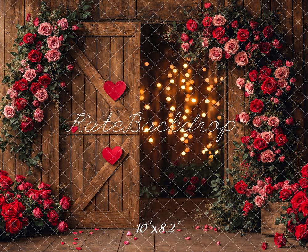 Kate Valentine's Day Flower Barn Door Backdrop Designed by Emetselch