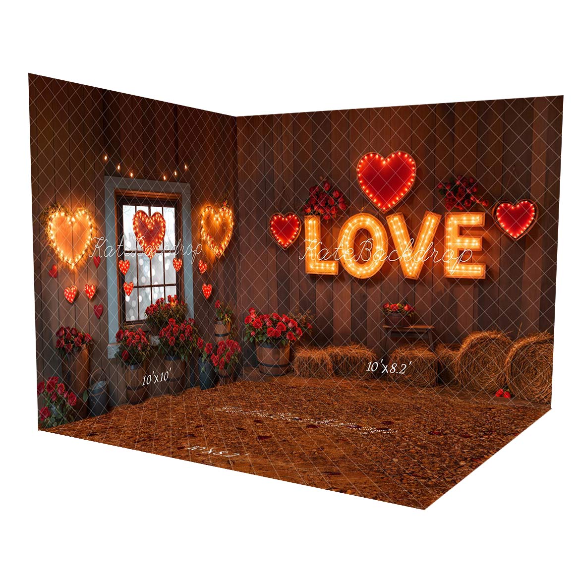 Kate Valentine Love Lights Rustic Room Set (8ftx8ft&10ftx8ft&8ftx10ft)