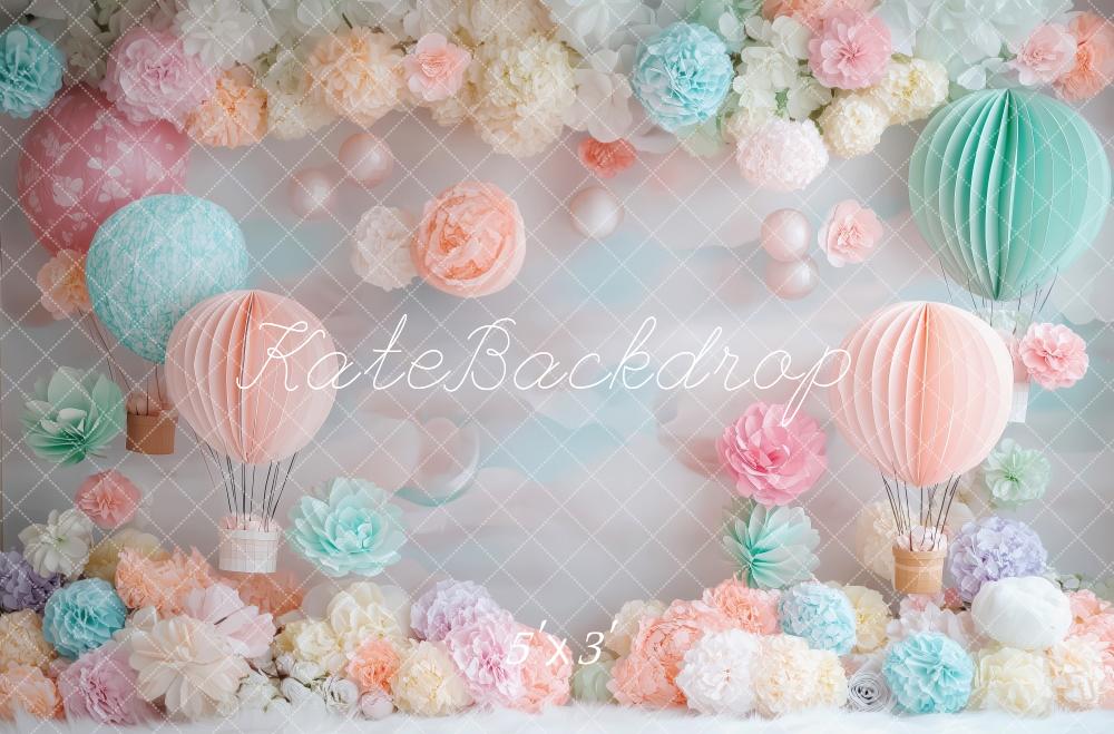 Kate Pastel Hot Air Balloon Smash Cake Backdrop Designed by Patty Roberts