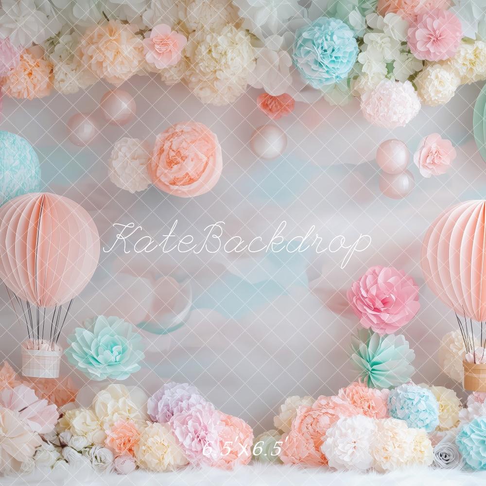 Kate Pastel Hot Air Balloon Smash Cake Backdrop Designed by Patty Roberts