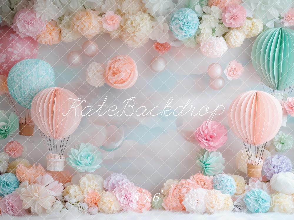 Kate Pastel Hot Air Balloon Smash Cake Backdrop Designed by Patty Roberts