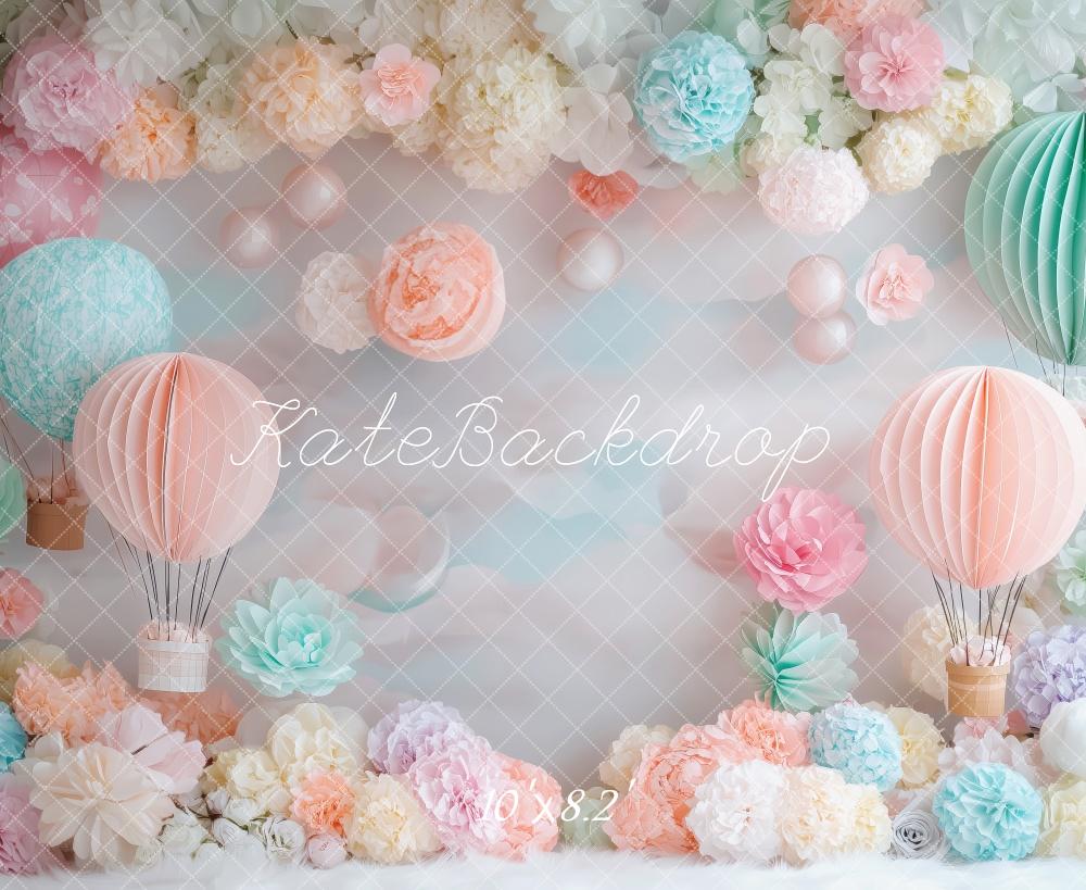 Kate Pastel Hot Air Balloon Smash Cake Backdrop Designed by Patty Roberts