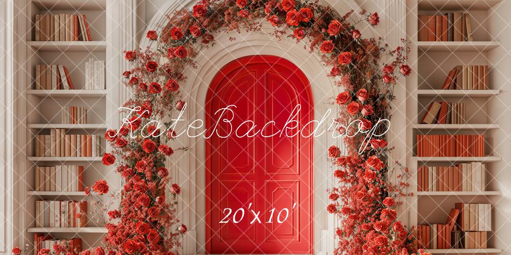 Kate Valentine's Day Book Arch Flowers Backdrop Designed by Chain Photography