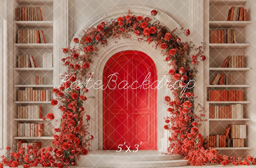 Kate Valentine's Day Book Arch Flowers Backdrop Designed by Chain Photography