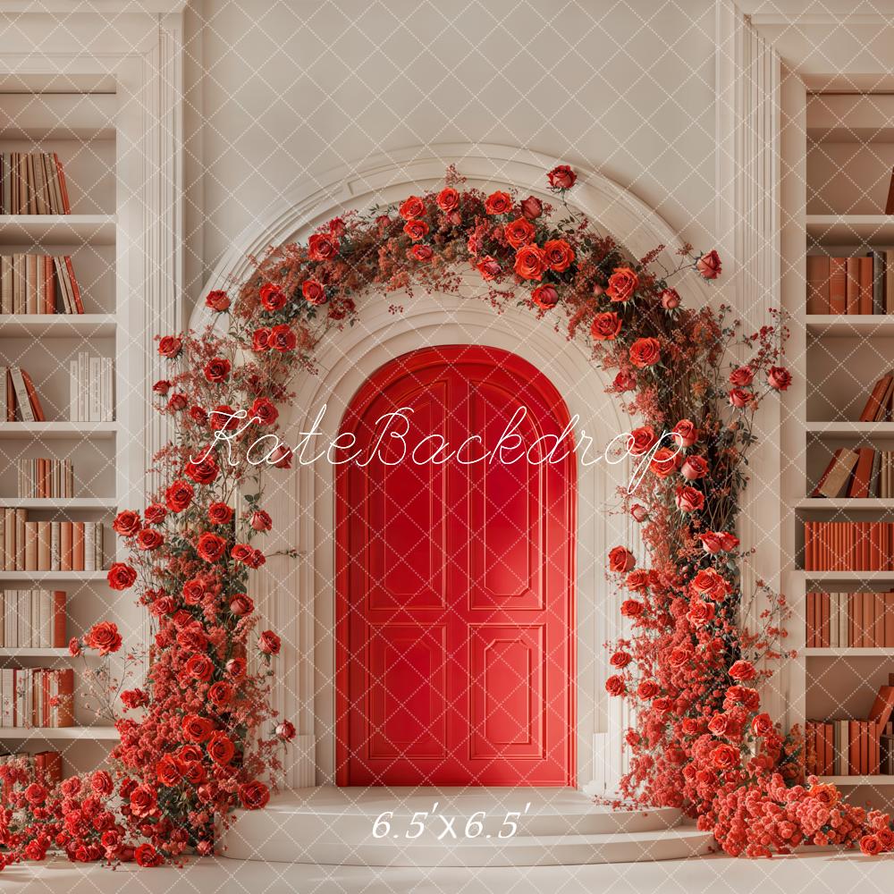 Kate Valentine's Day Book Arch Flowers Backdrop Designed by Chain Photography