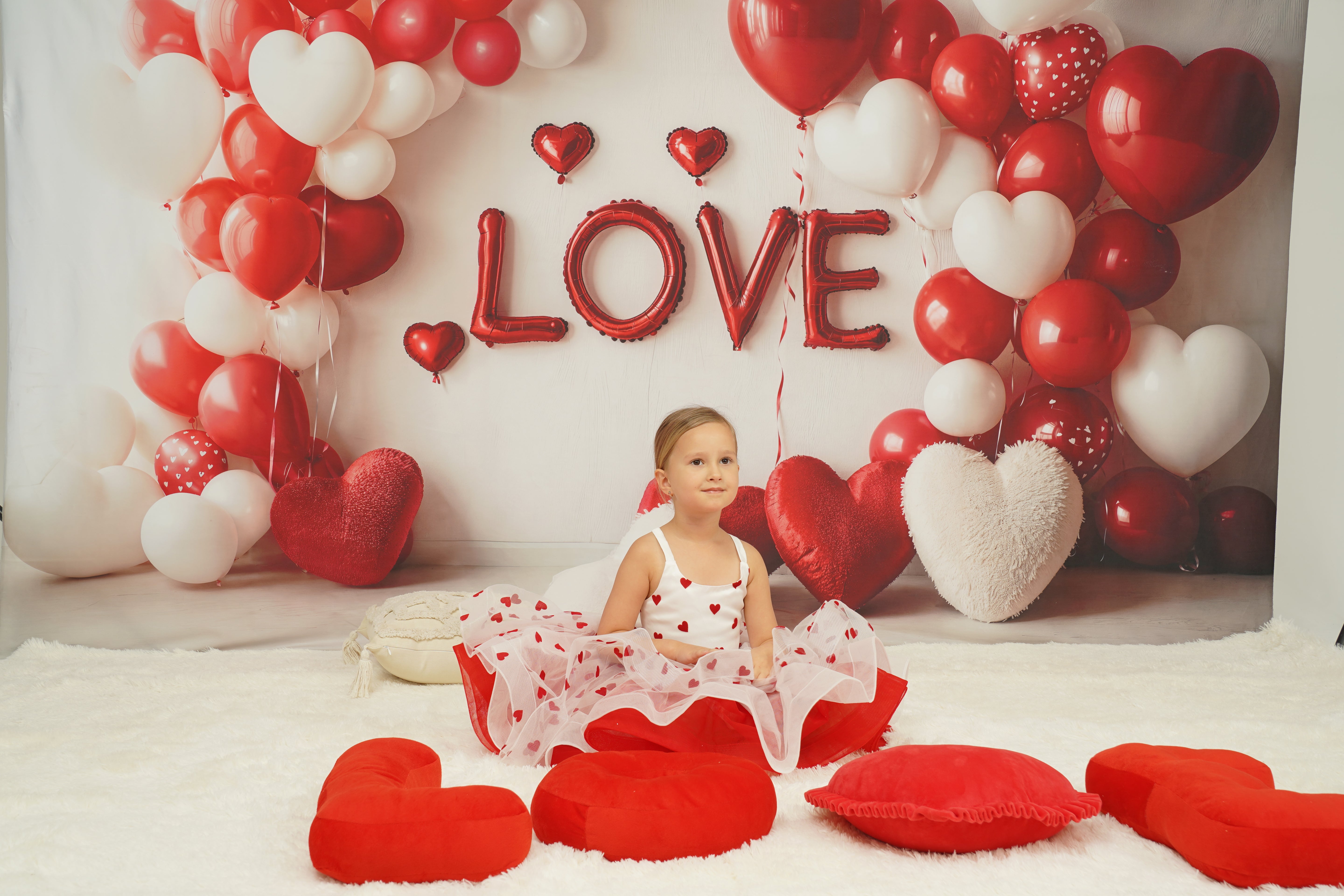 Kate Valentine Heart Balloons Love Backdrop Designed by Emetselch