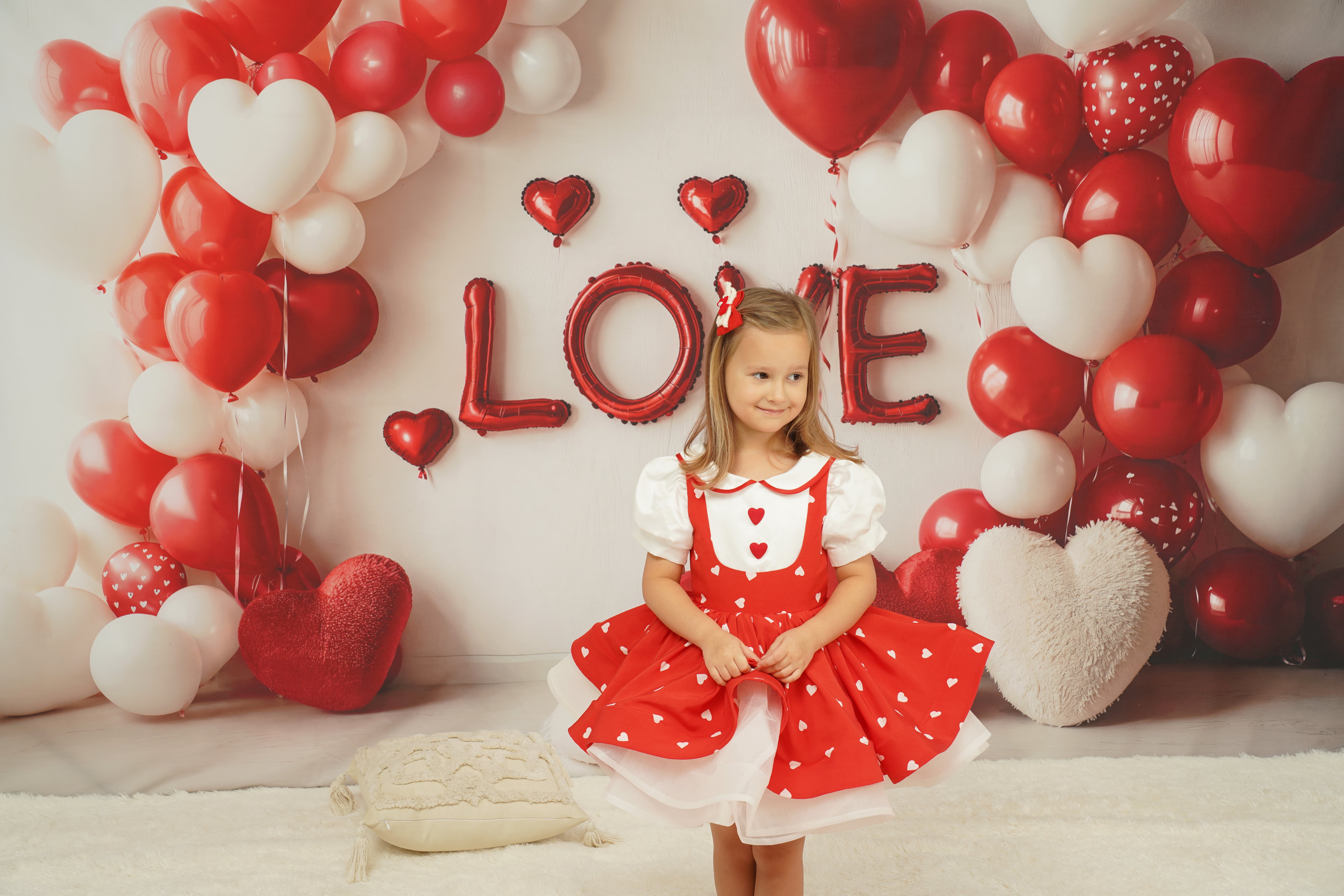 Kate Valentine Heart Balloons Love Backdrop Designed by Emetselch