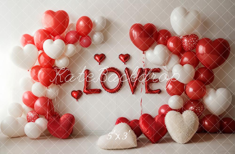 Kate Valentine Heart Balloons Love Backdrop Designed by Emetselch