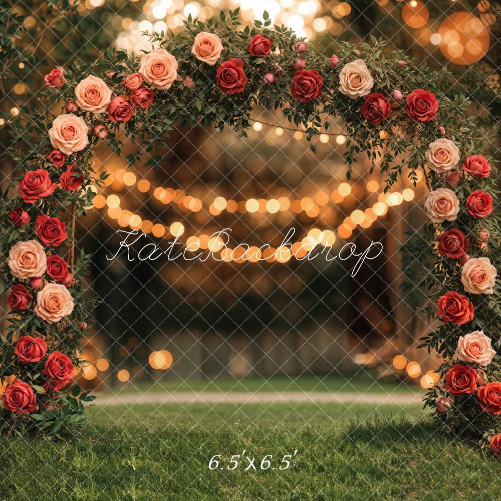 Kate Valentine's Day Flower Arch Backdrop Grassland Designed by Emetselch