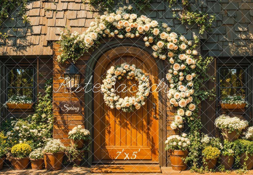 Kate Spring Flowers Cabin Backdrop Designed by Chain Photography