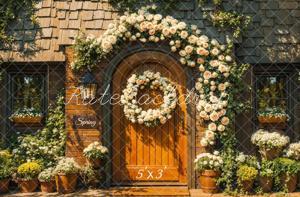 Kate Spring Flowers Cabin Backdrop Designed by Chain Photography