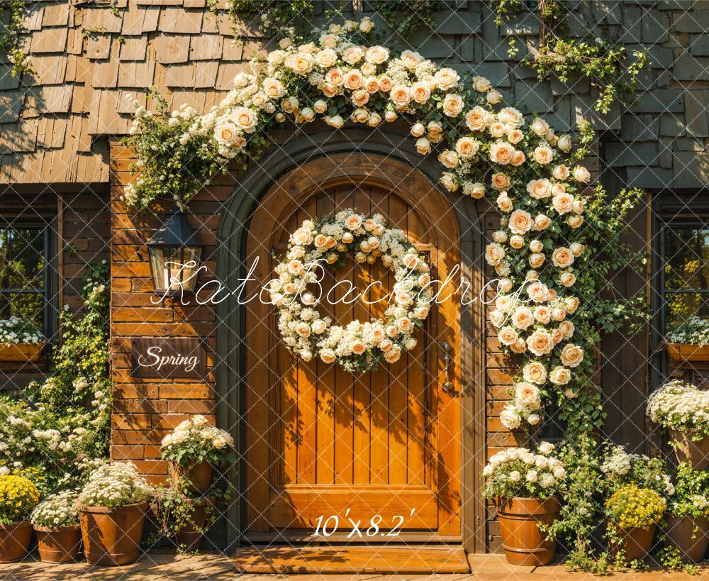 Kate Spring Flowers Cabin Backdrop Designed by Chain Photography