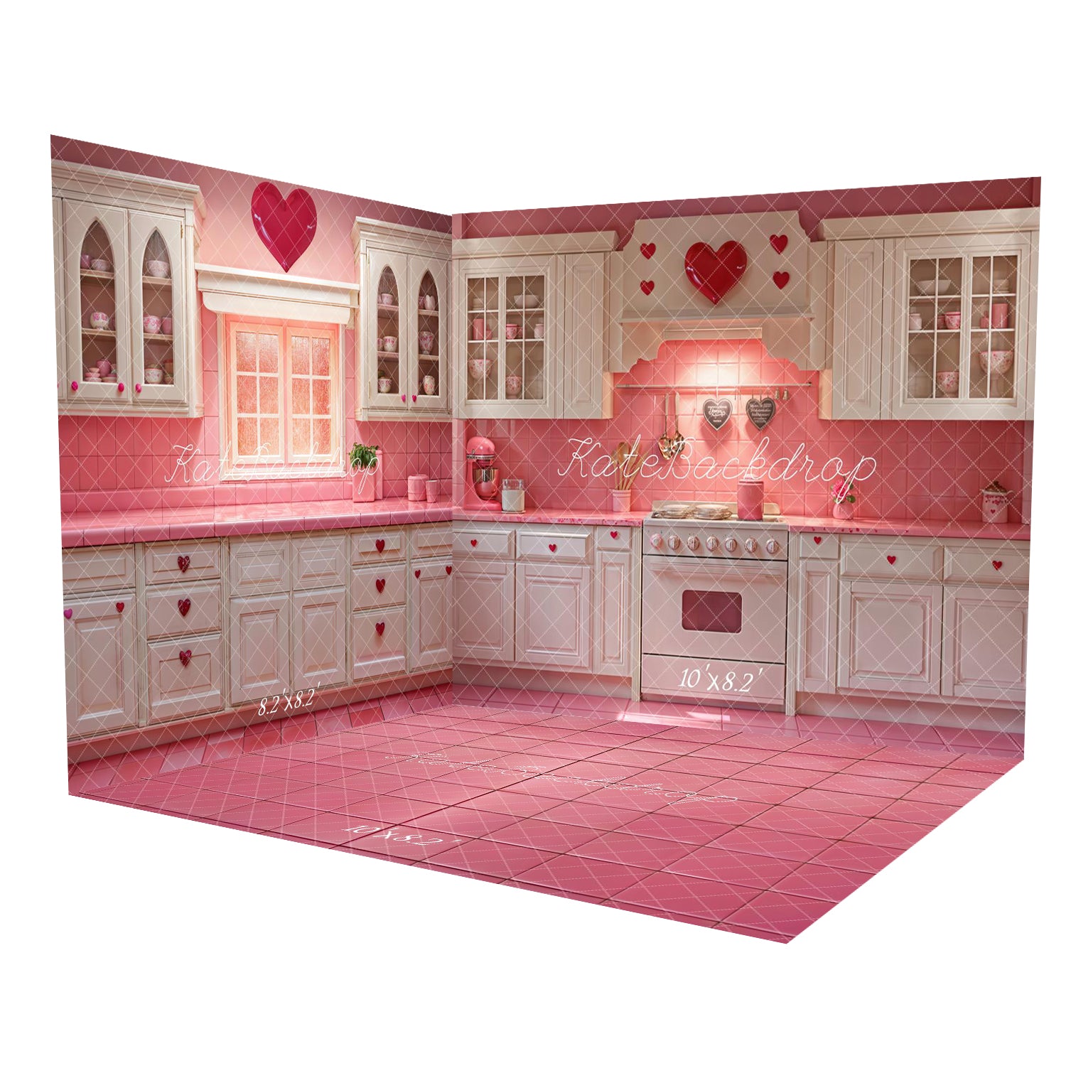 Kate Pink Valentine's Day Kitchen Room Set(8ftx8ft&10ftx8ft&8ftx10ft)