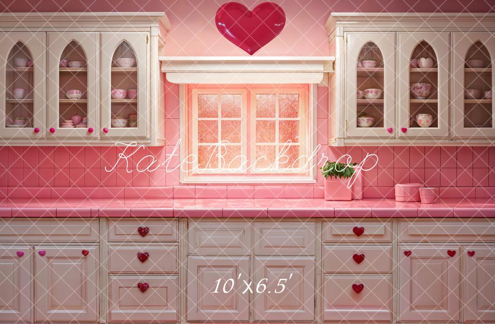 Kate Valentine Barbie Pink Kitchen Backdrop Designed by Emetselch