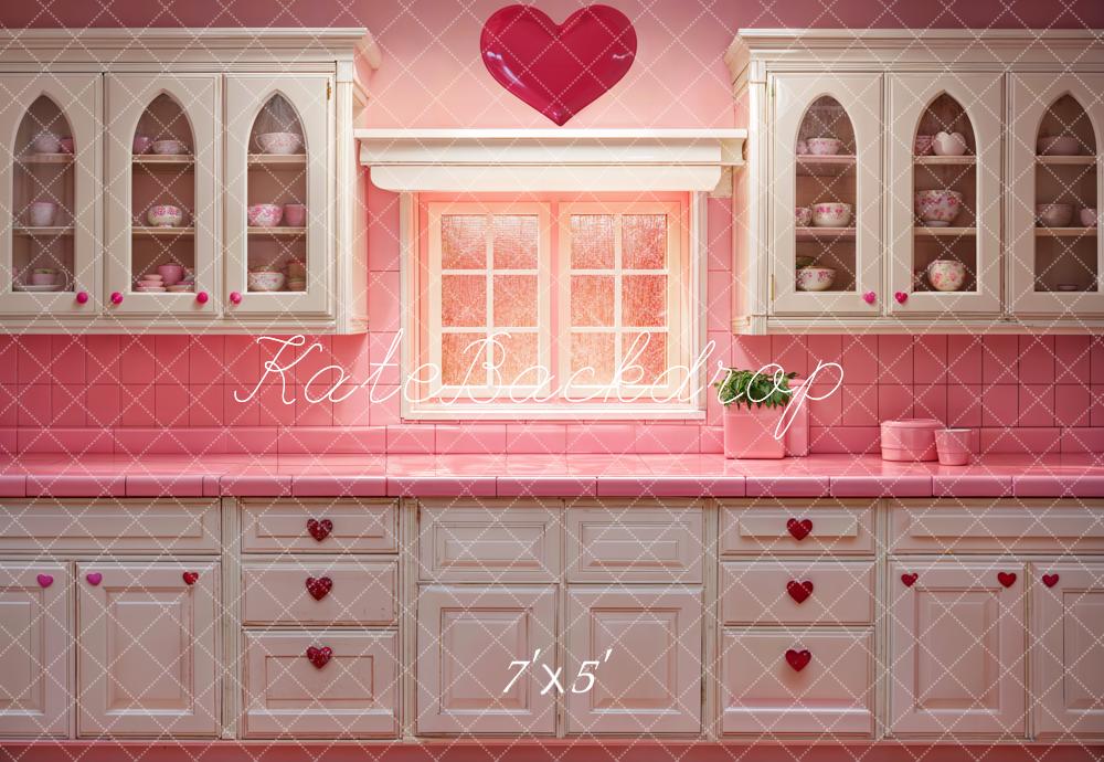 Kate Valentine Barbie Pink Kitchen Backdrop Designed by Emetselch