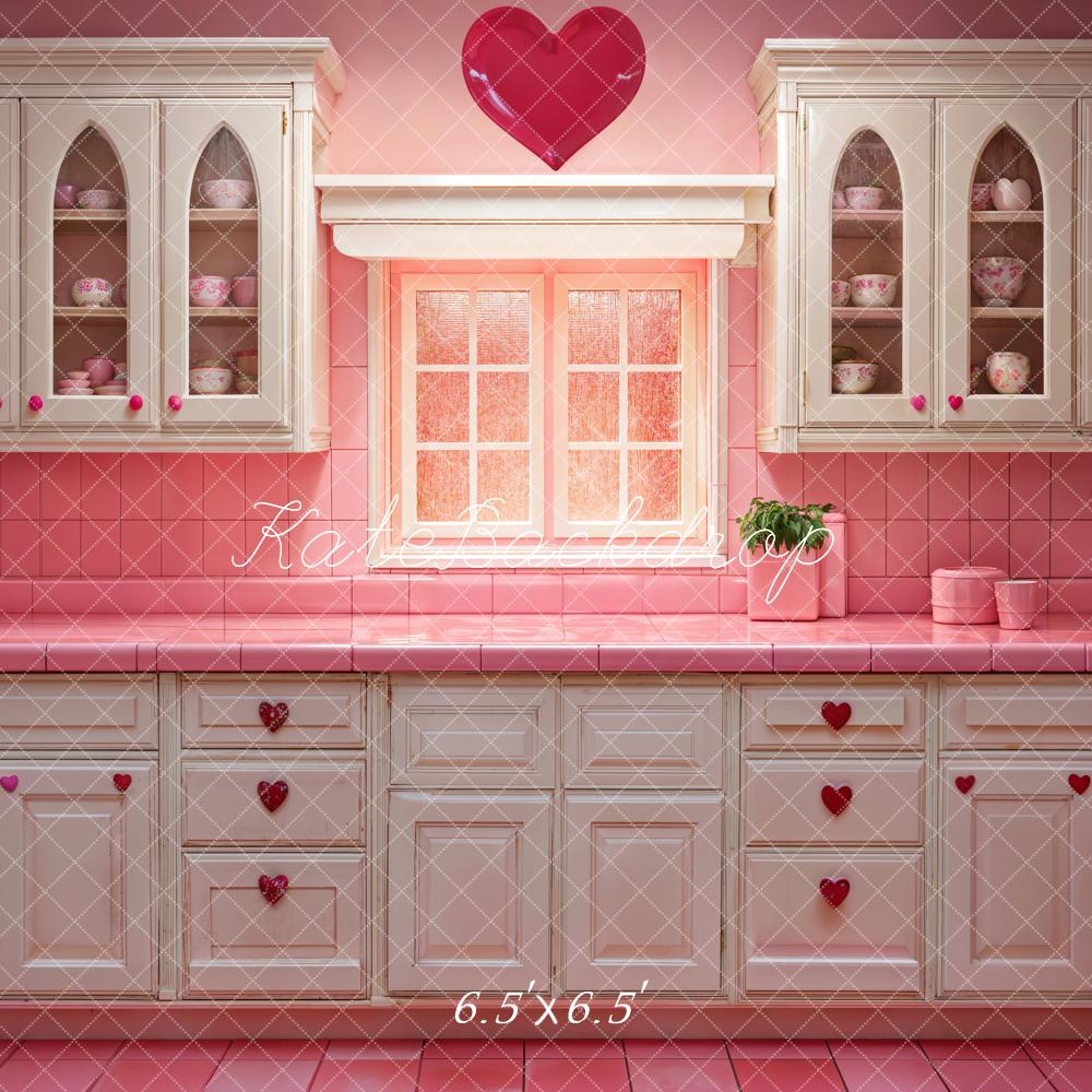 Kate Valentine Barbie Pink Kitchen Backdrop Designed by Emetselch