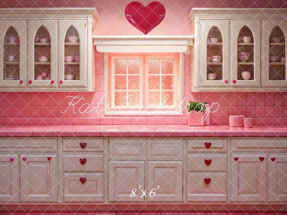 Kate Valentine Barbie Pink Kitchen Backdrop Designed by Emetselch