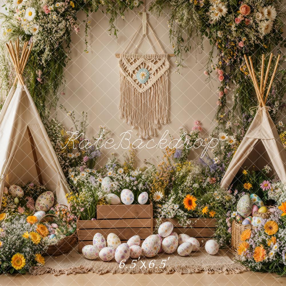 Kate Boho Easter Spring Tent Backdrop Designed by Emetselch