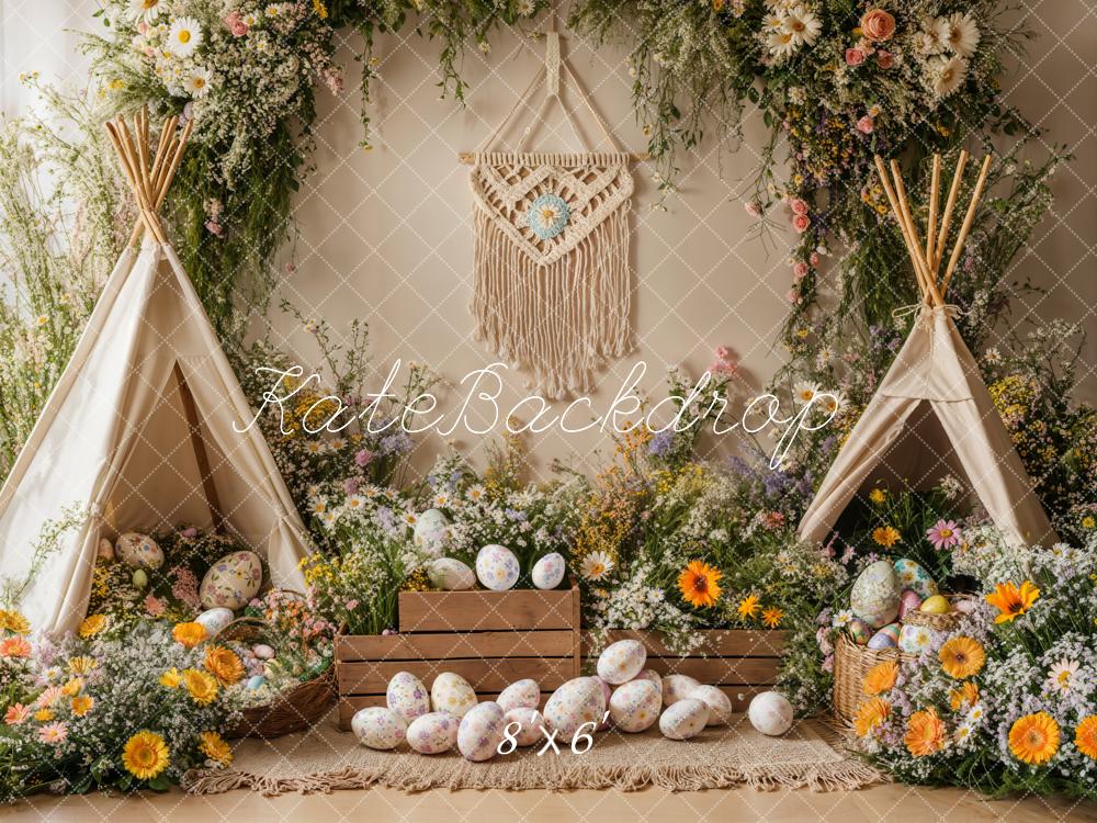 Kate Boho Easter Spring Tent Backdrop Designed by Emetselch