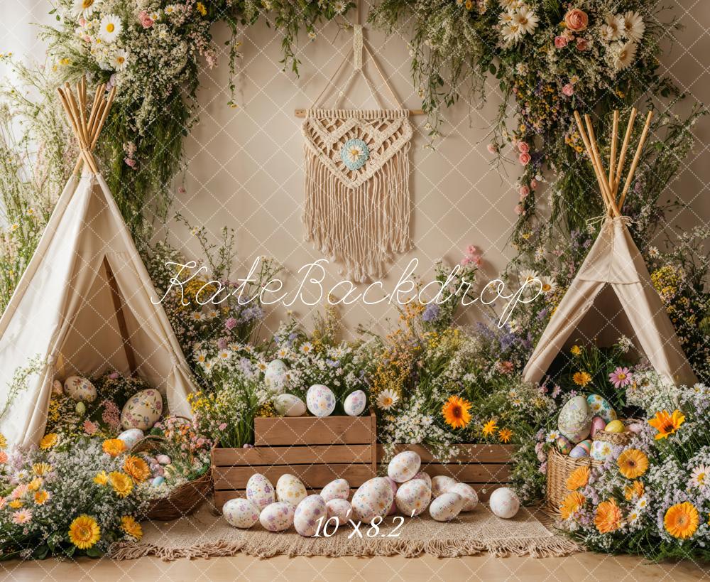 Kate Boho Easter Spring Tent Backdrop Designed by Emetselch