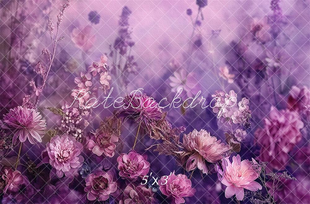 Kate Floral Fine Art Purple Backdrop for Photography Designed by Kerry Anderson