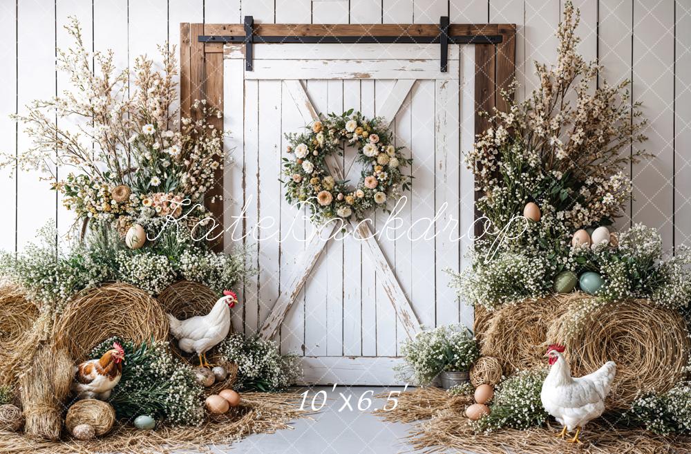 Kate Easter Farmhouse Spring Floral Backdrop Designed by Emetselch