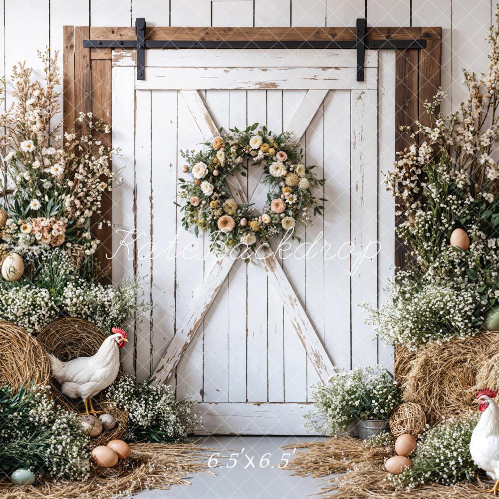 Kate Easter Farmhouse Spring Floral Backdrop Designed by Emetselch