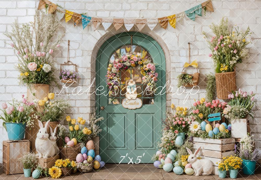 AUSALE Kate Easter Bunny Flowers Door Backdrop Designed by Emetselch