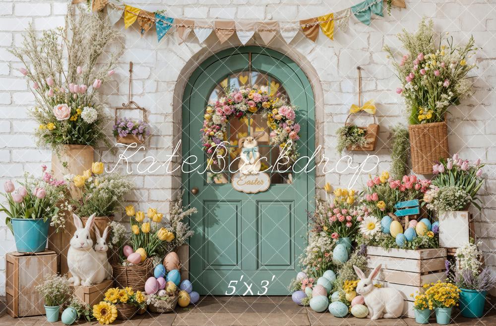 AUSALE Kate Easter Bunny Flowers Door Backdrop Designed by Emetselch