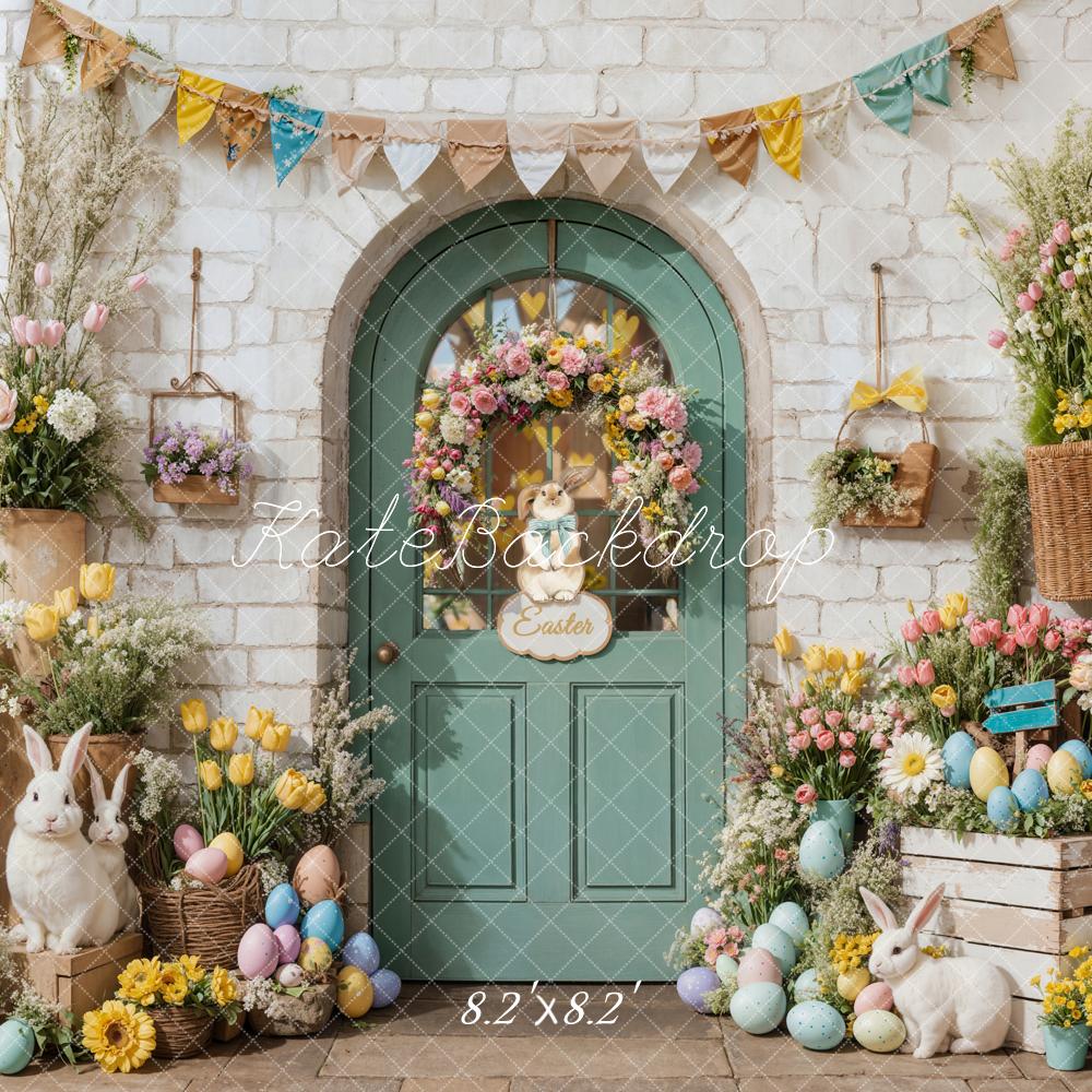 AUSALE Kate Easter Bunny Flowers Door Backdrop Designed by Emetselch