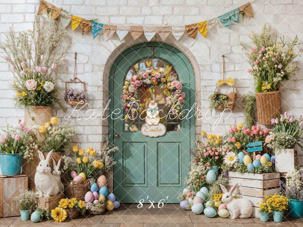 AUSALE Kate Easter Bunny Flowers Door Backdrop Designed by Emetselch