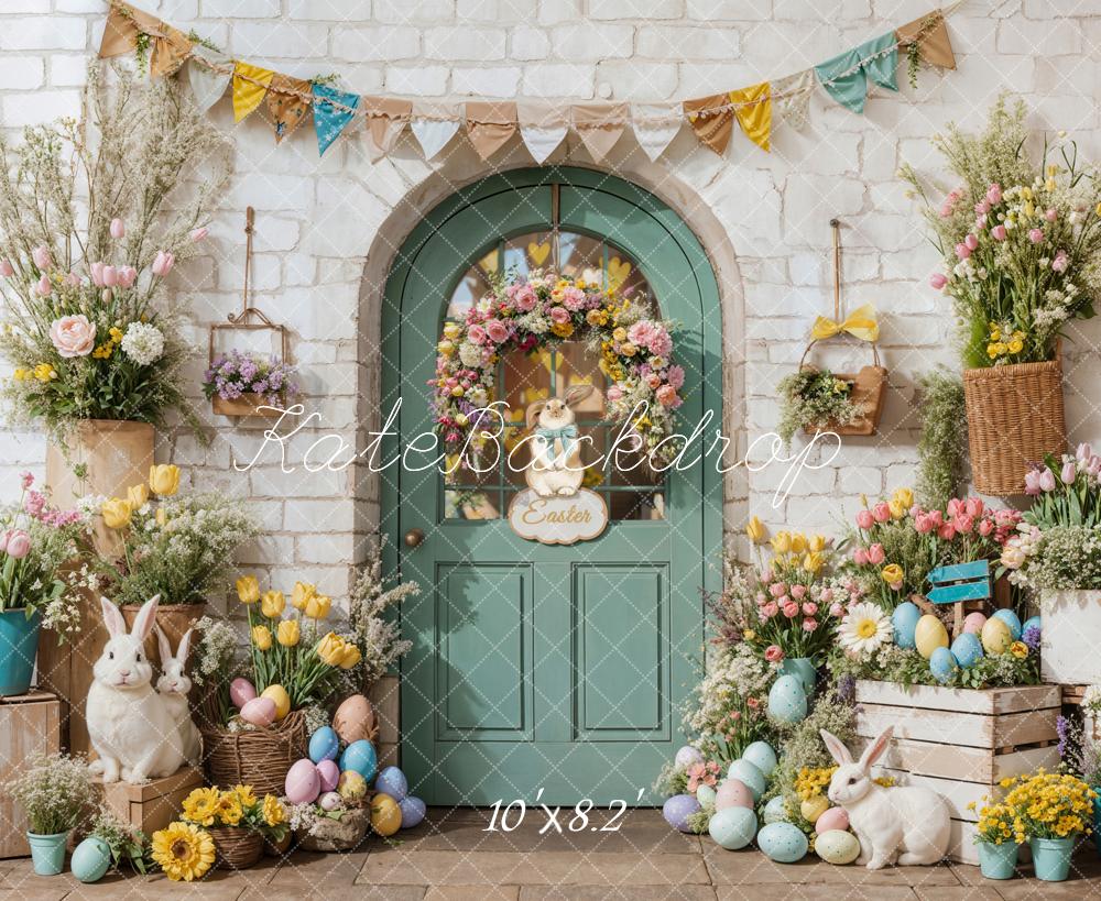 AUSALE Kate Easter Bunny Flowers Door Backdrop Designed by Emetselch