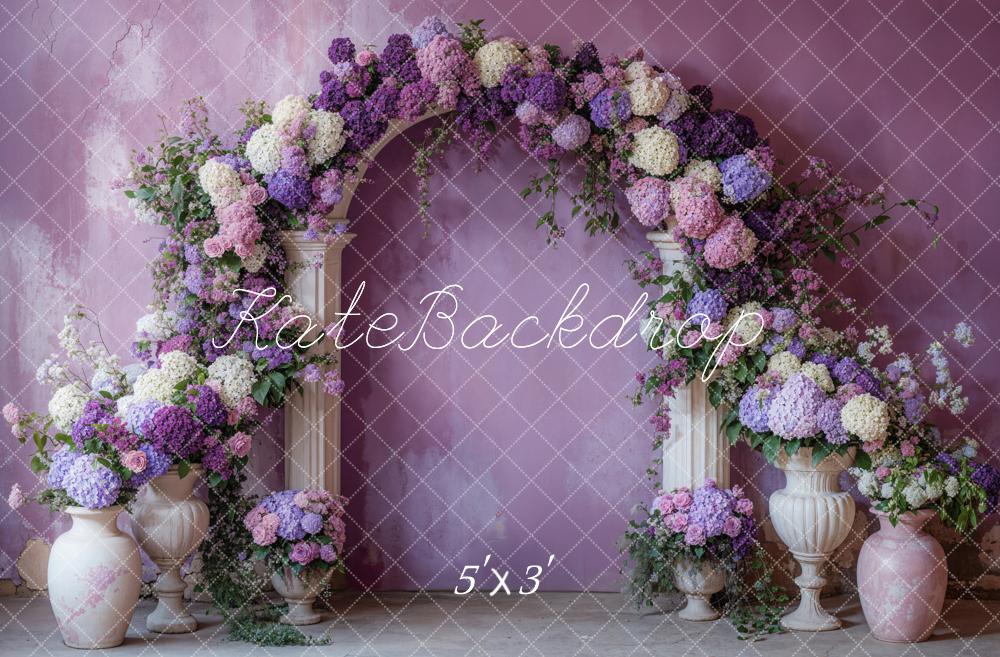 Kate Flower Arch Purple Backdrop Spring Mother's Day Designed by Emetselch