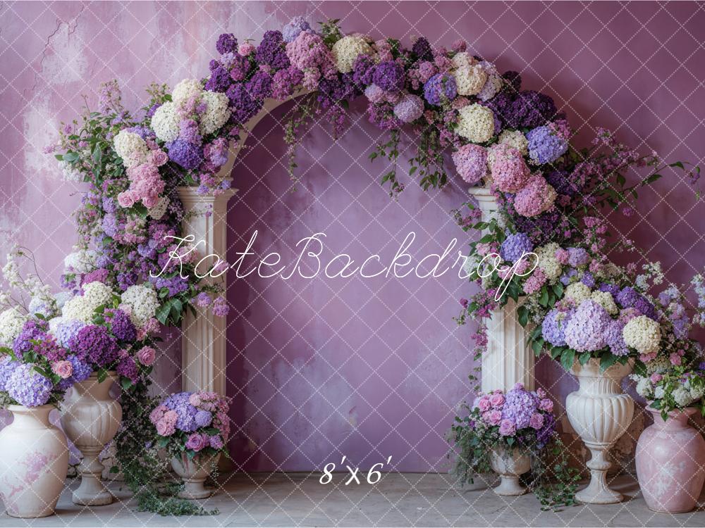 Kate Flower Arch Purple Backdrop Spring Mother's Day Designed by Emetselch