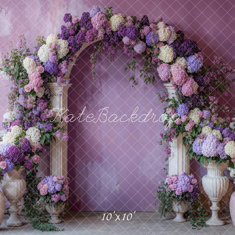 Kate Flower Arch Purple Backdrop Spring Mother's Day Designed by Emetselch